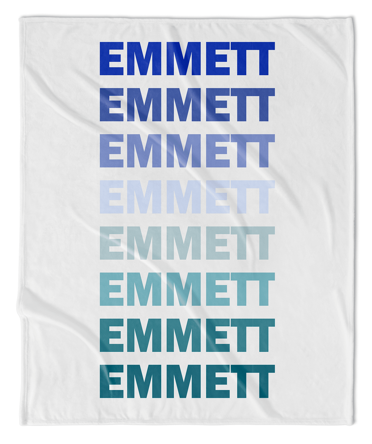LIST NAME PERSONALIZED BLANKET- 2 TONE BLUE/TEAL