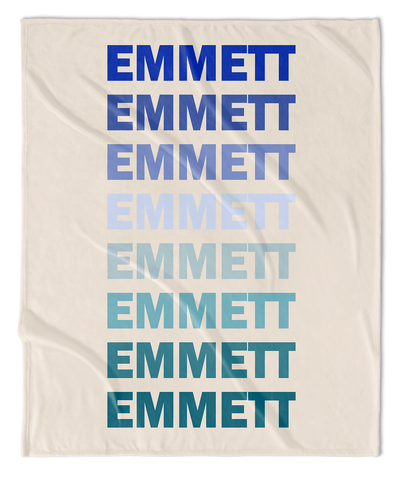 LIST NAME PERSONALIZED BLANKET- 2 TONE BLUE/TEAL