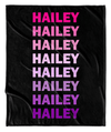 LISTED NAME PERSONALIZED BLANKET- 2 TONE PINK/PURPLE