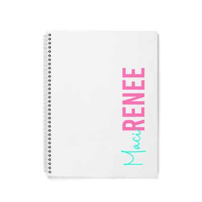 FONT DUO PERSONALIZED SPIRAL NOTEBOOK