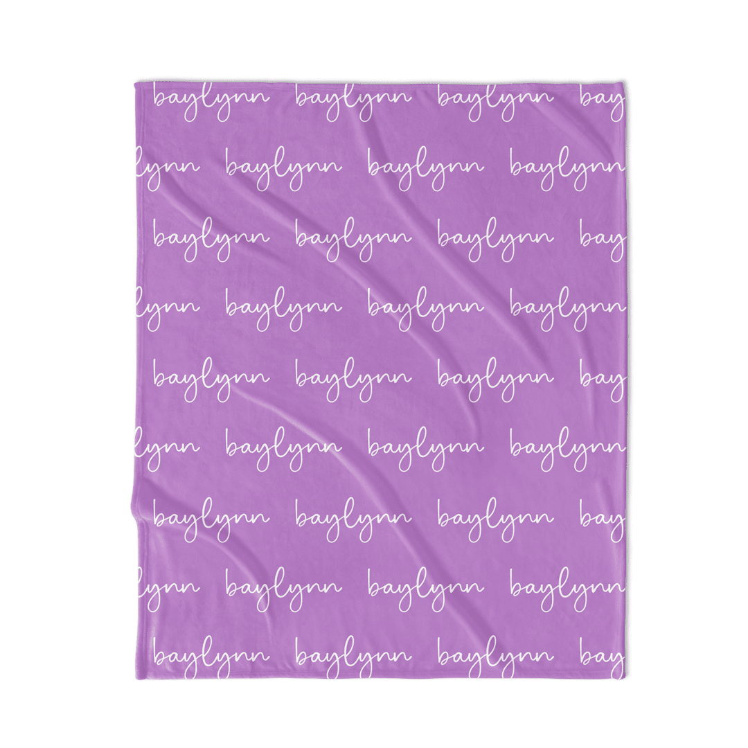 PERSONALIZED NAME BLANKET - SCRIPT FONT - TROPICAL LILAC