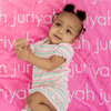 PERSONALIZED NAME BLANKET - LIGHT FONT - TROPICAL FLAMINGO PINK