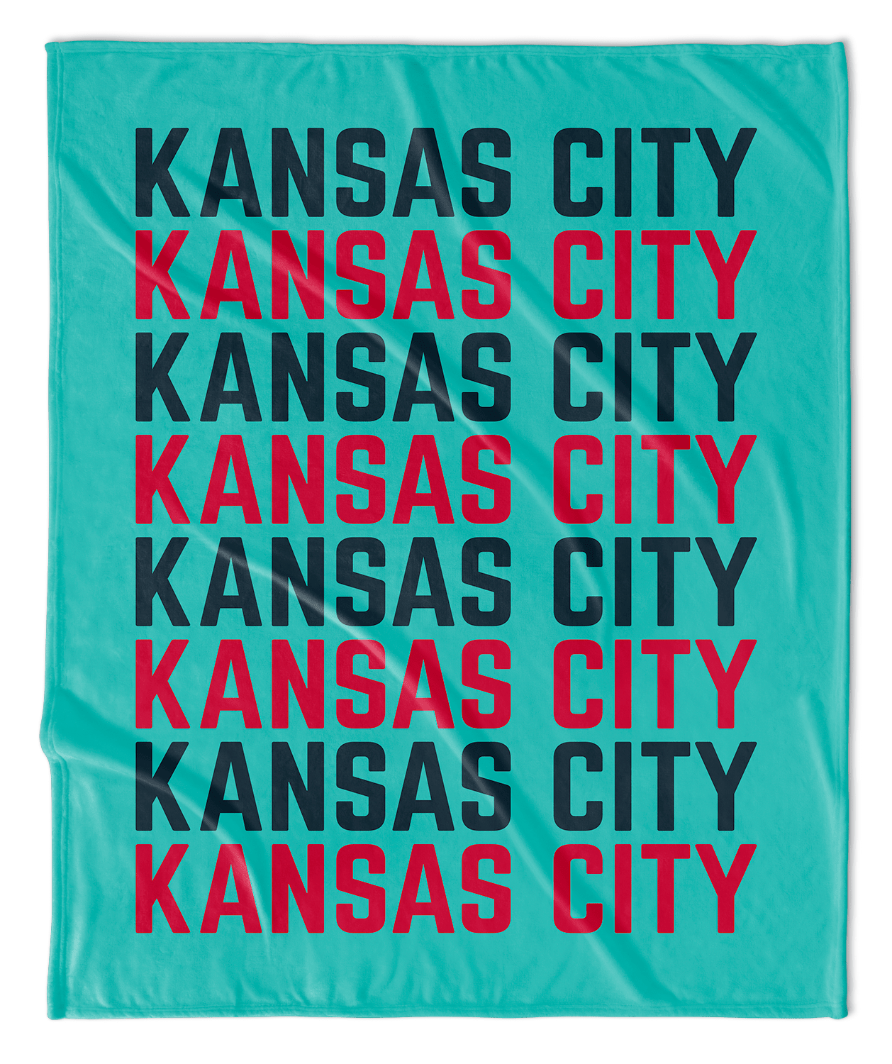 Teal & Red Kansas City Vertical Repeat Blanket