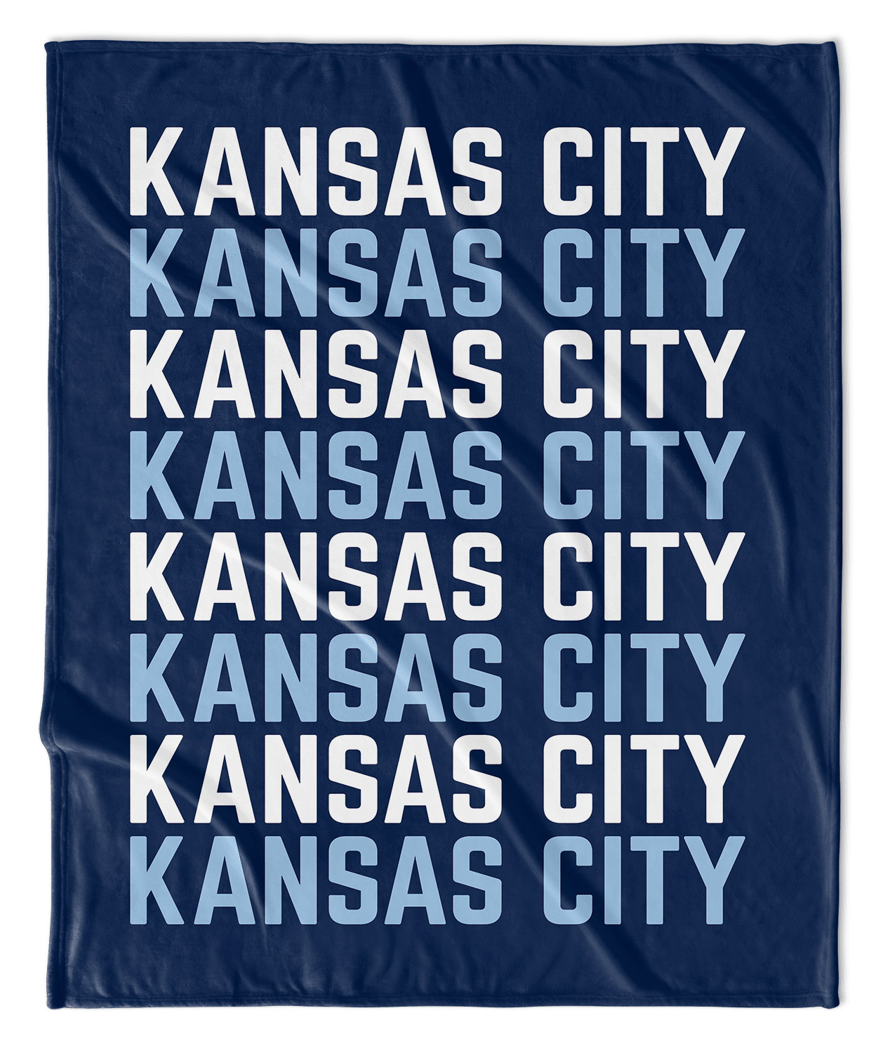 Blue & White Kansas City Vertical Repeat Blanket