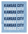 Blue & White Kansas City Vertical Repeat Blanket