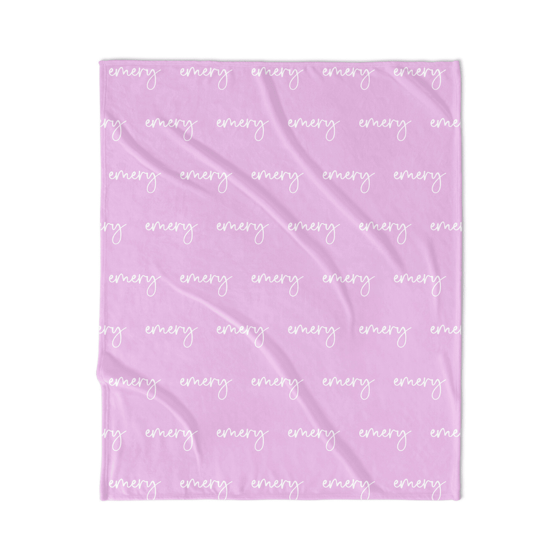 PERSONALIZED NAME BLANKET - SCRIPT FONT - TROPICAL ORCHID