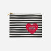 PERSONALIZED ACCESSORY BAG FLAT – SCRIBBLE HEART BLACK AND RED