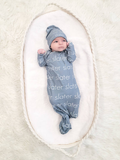 PERSONALIZED SLEEPER GOWN & HAT SET
