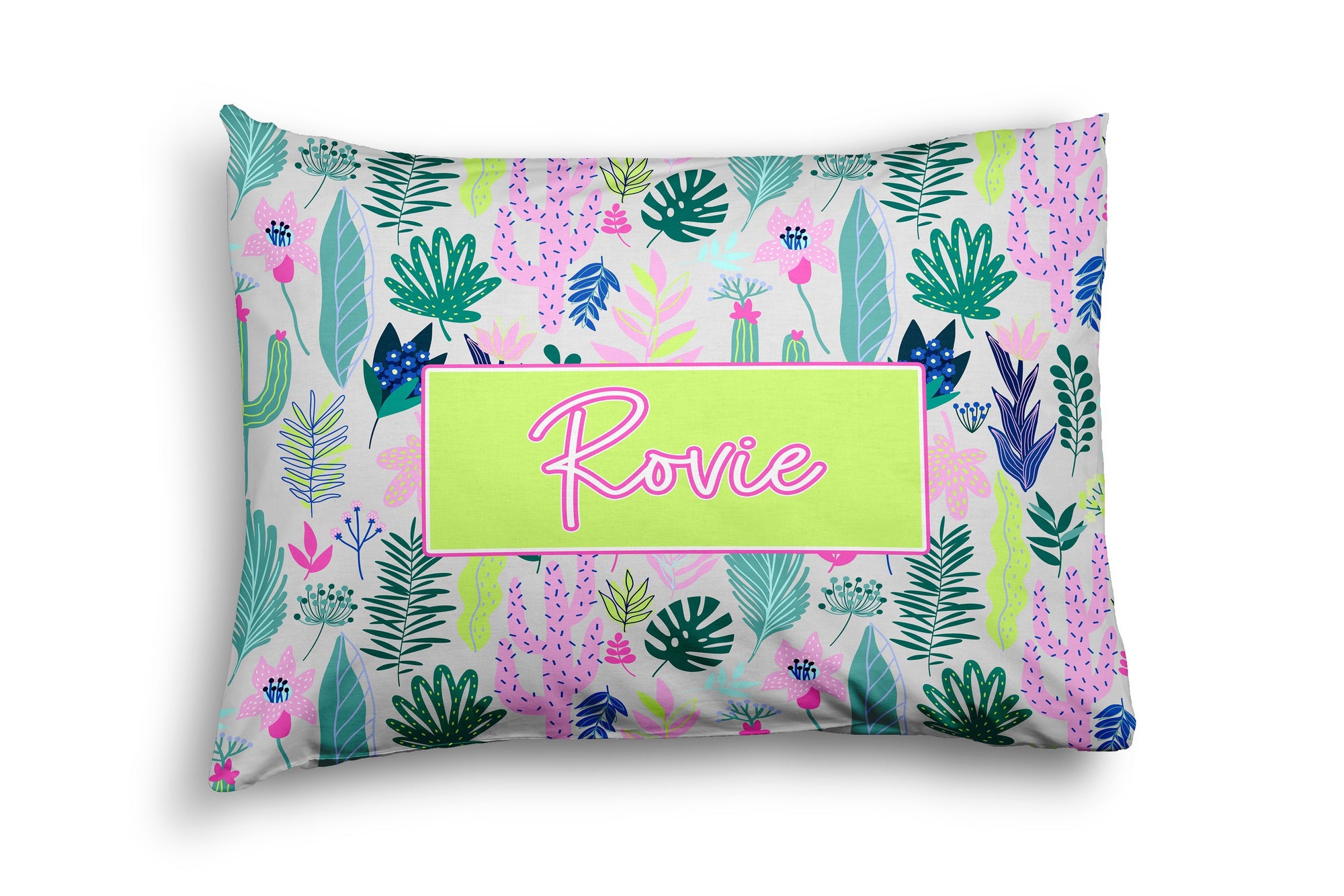 TROPICAL PARADISE GRAY PERSONALIZED PILLOW SHAM