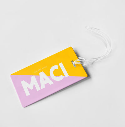 2 TONE COLOR BLOCK PERSONALIZED BAG / LUGGAGE TAG
