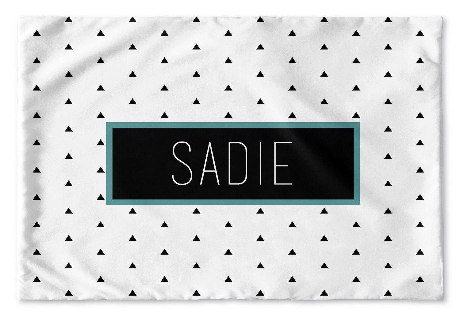 BLACK AND WHITE TRIANGLES PERSONALIZED PILLOW SHAM (MULTIPLE COLOR OPTIONS)