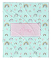 MINT RAINBOW MODERN PERSONALIZED NAME BLANKET