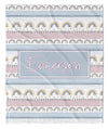 ROWS OF RAINBOWS MODERN PERSONALIZED NAME BLANKET