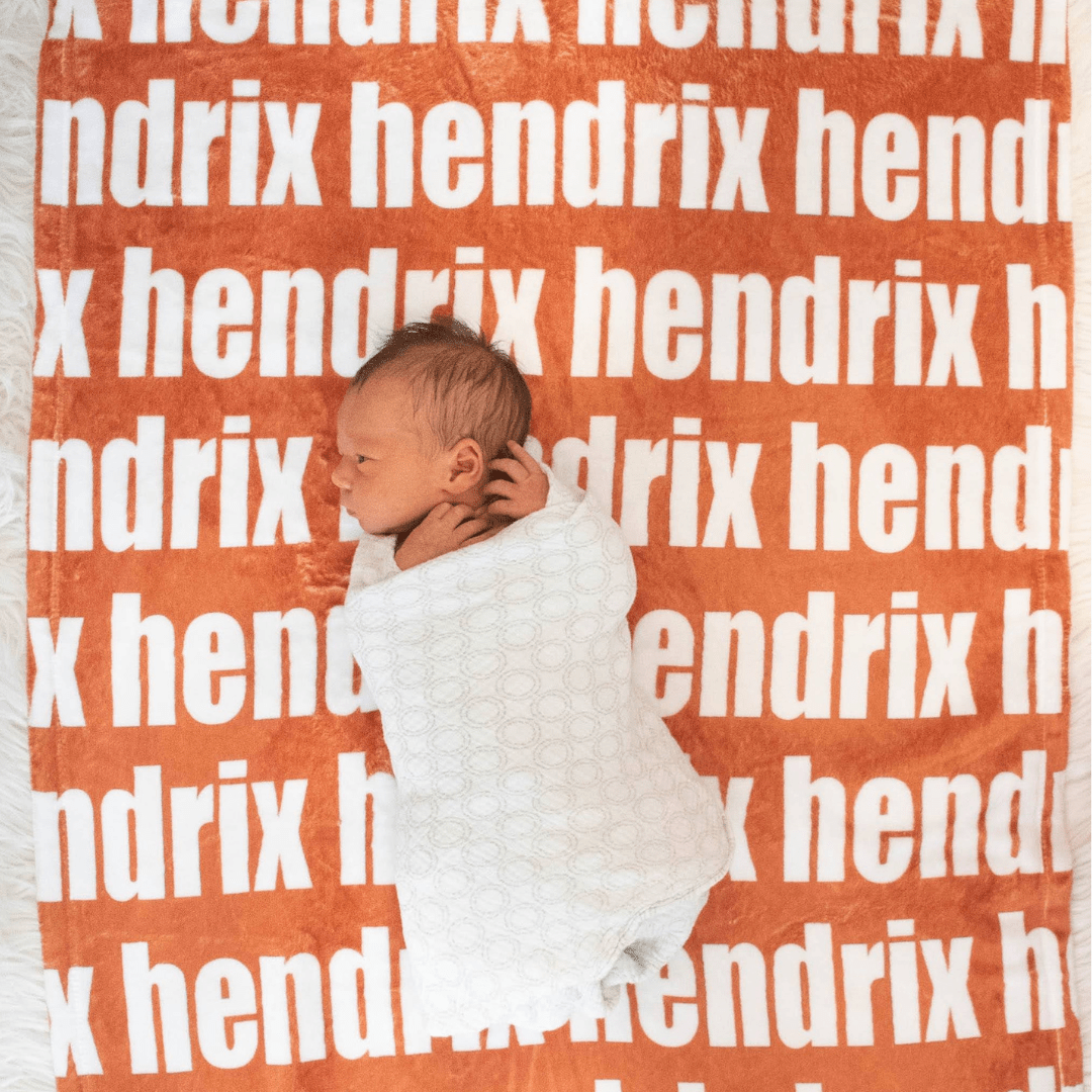 PERSONALIZED NAME BLANKET - BOLD FONT - TERRACOTTA