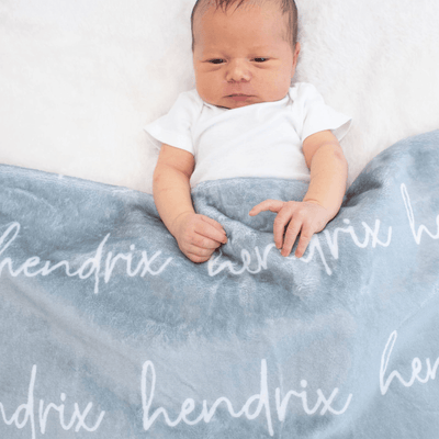 PERSONALIZED NAME BLANKET - SCRIPT - LIGHT GRAY