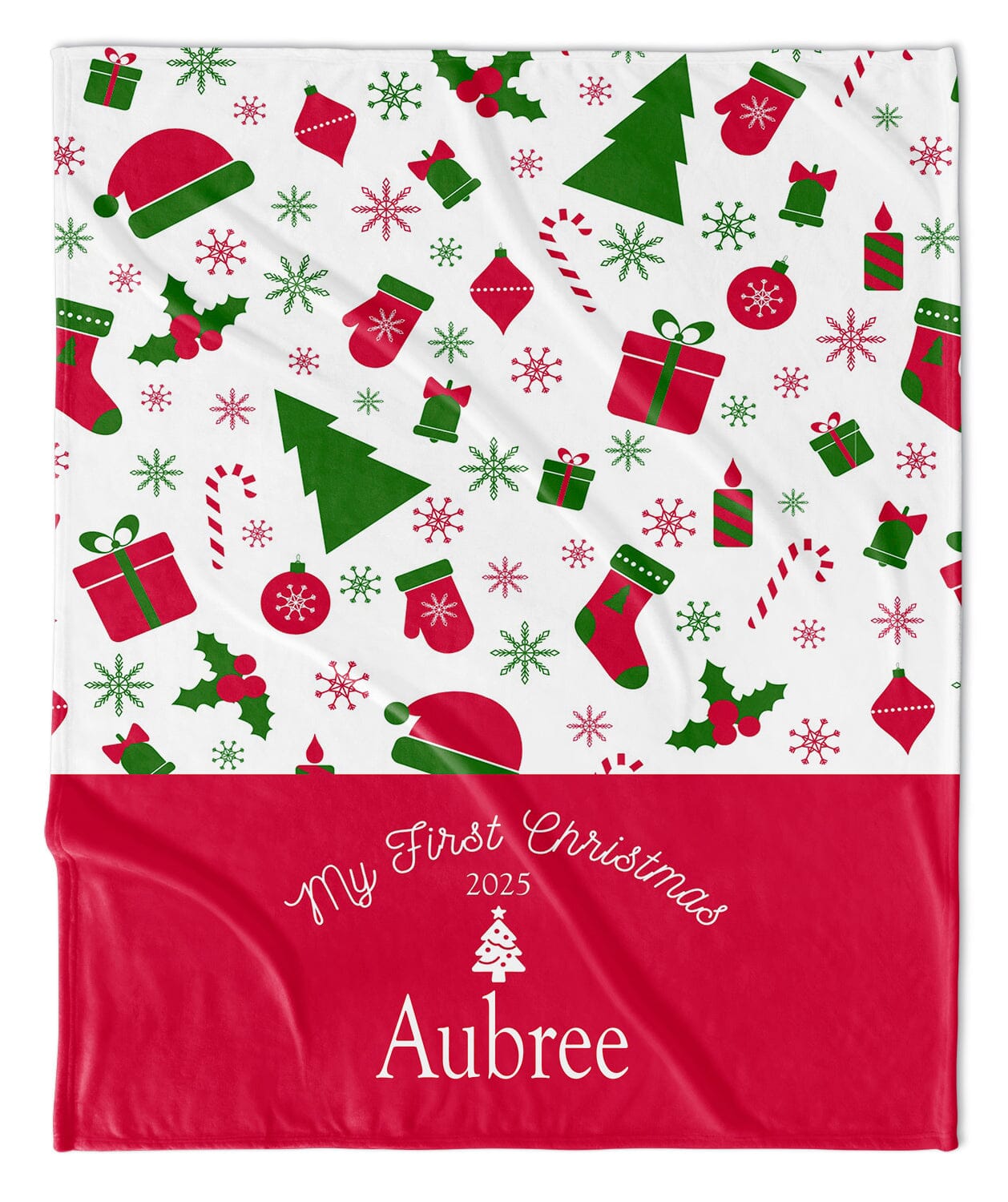 MY FIRST CHRISTMAS PERSONALIZED BABY BLANKET - HOLIDAY FUN