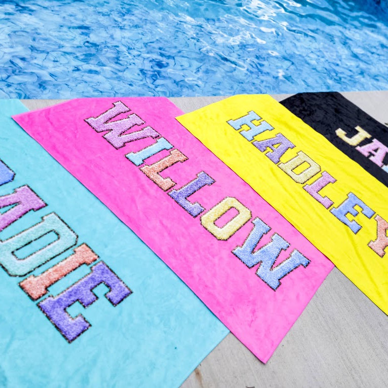 PERSONALIZED PATCHES PREMIUM BEACH TOWEL