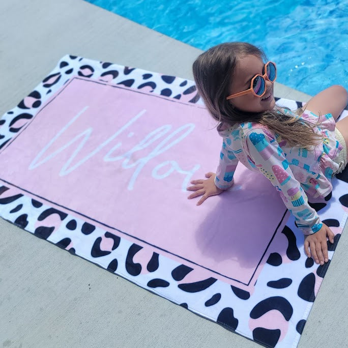 ANIMAL PRINT BOX PERSONALIZED  PREMIUM TOWEL