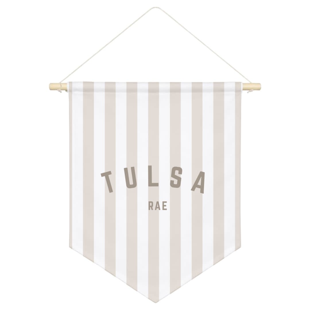 Striped Name Pennant Shield Wall Hanging