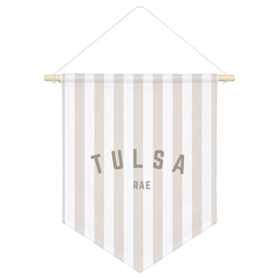 Striped Name Pennant Shield Wall Hanging