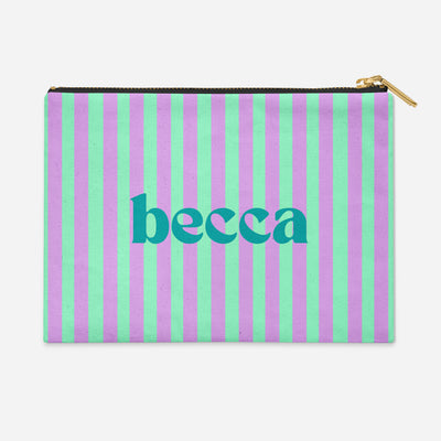 PERSONALIZED ACCESSORY BAG FLAT – CABANA STRIPE