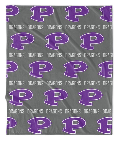 REPEATING LOGO WITH TEXT LINES BLANKET