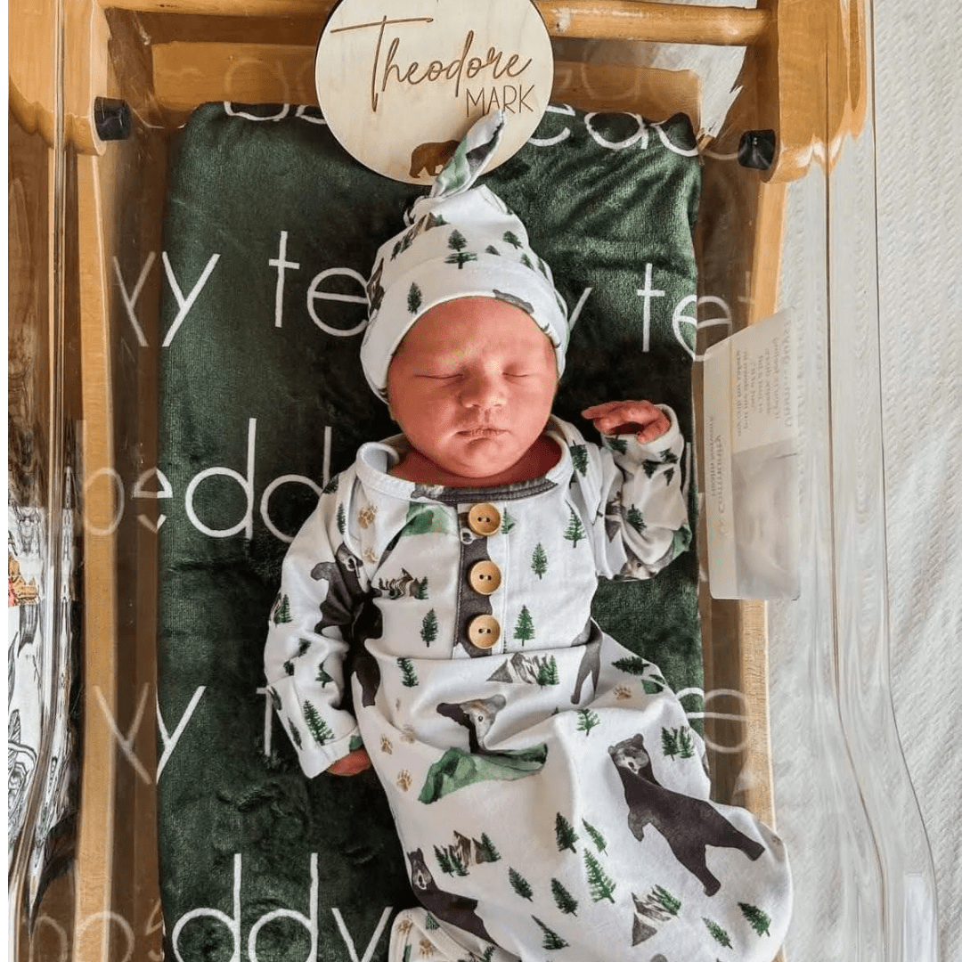 PERSONALIZED NAME BLANKET - LIGHT FONT - PINE