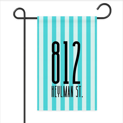 Striped Address Garden Flag