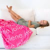 PERSONALIZED NAME BLANKET - LIGHT FONT - PINK