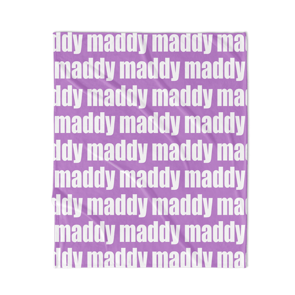 PERSONALIZED NAME BLANKET BOLD FONT TROPICAL LILAC Highway 3