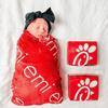 PERSONALIZED NAME BLANKET - LIGHT FONT - RED