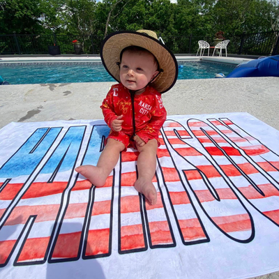 PERSONALIZED FLAG NAME PREMIUM TOWEL