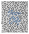 Kansas City Blue Leopard Blanket