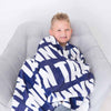 PERSONALIZED NAME BLANKET - BOLD FONT - NAVY BLUE