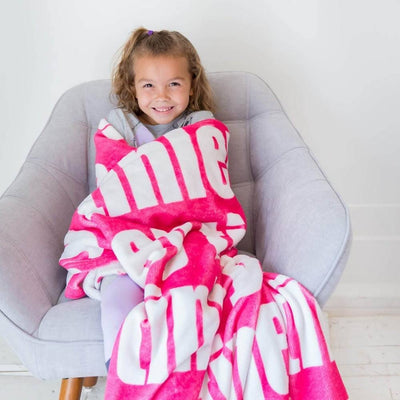 PERSONALIZED NAME BLANKET - BOLD FONT - PINK