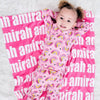 PERSONALIZED NAME BLANKET - BOLD FONT - PINK