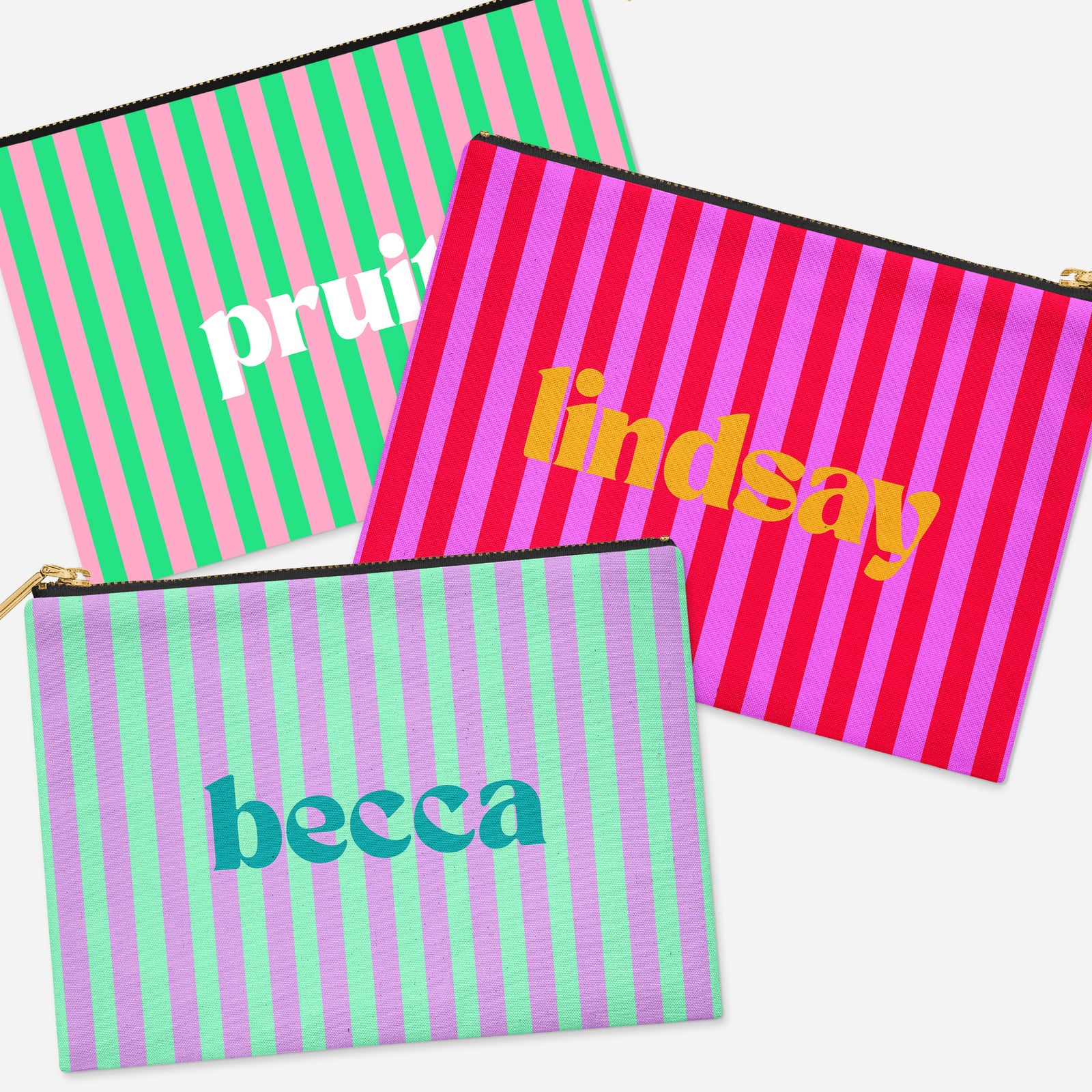 PERSONALIZED ACCESSORY BAG FLAT – CABANA STRIPE