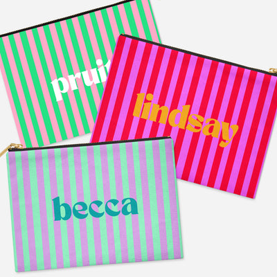 PERSONALIZED ACCESSORY BAG FLAT – CABANA STRIPE