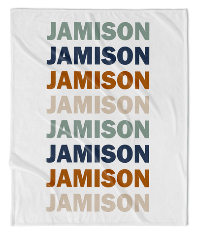 LISTED NAME PERSONALIZED BLANKET- BOY MUTED