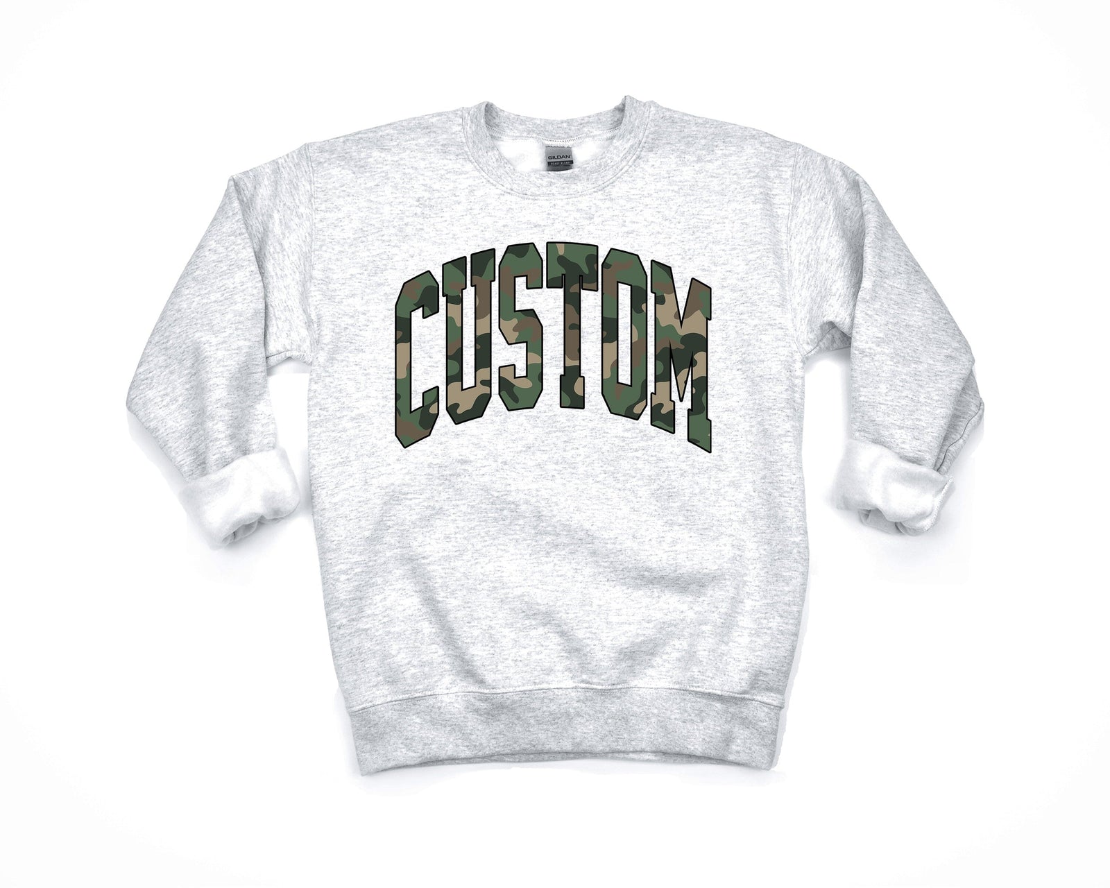 Custom Mascot Camo Crewneck Sweatshirt