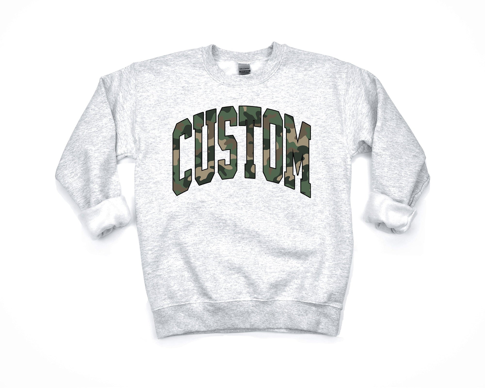 Custom Mascot Camo Crewneck Sweatshirt
