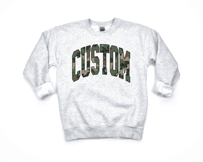 Custom Mascot Camo Crewneck Sweatshirt