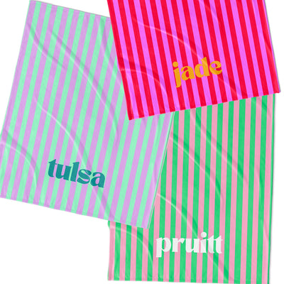 CABANA STRIPE PERSONALIZED BLANKET