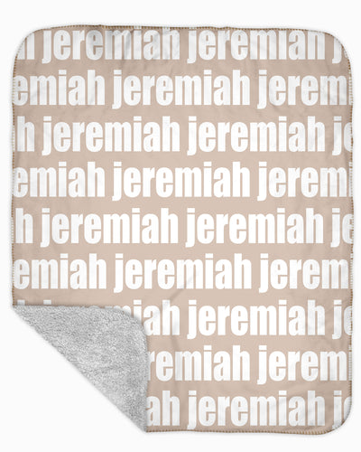 Sherpa Back Personalized Name Blanket - Bold  (COZY CAFE COLOR OPTIONS)