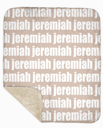 Sherpa Back Personalized Name Blanket - Bold  (COZY CAFE COLOR OPTIONS)