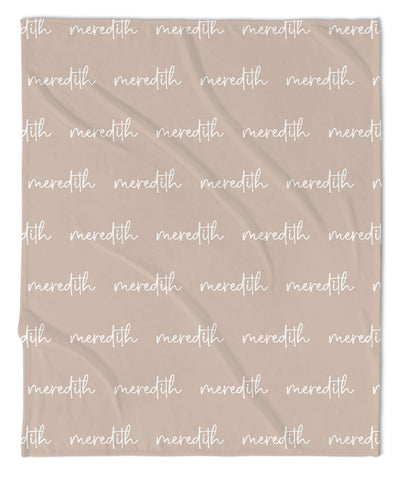 PERSONALIZED NAME BLANKET - SCRIPT (COZY CAFE COLOR OPTIONS)
