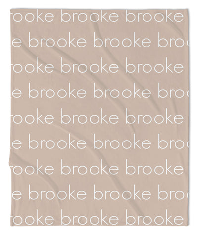 PERSONALIZED NAME BLANKET - LIGHT (COZY CAFE COLOR OPTIONS)