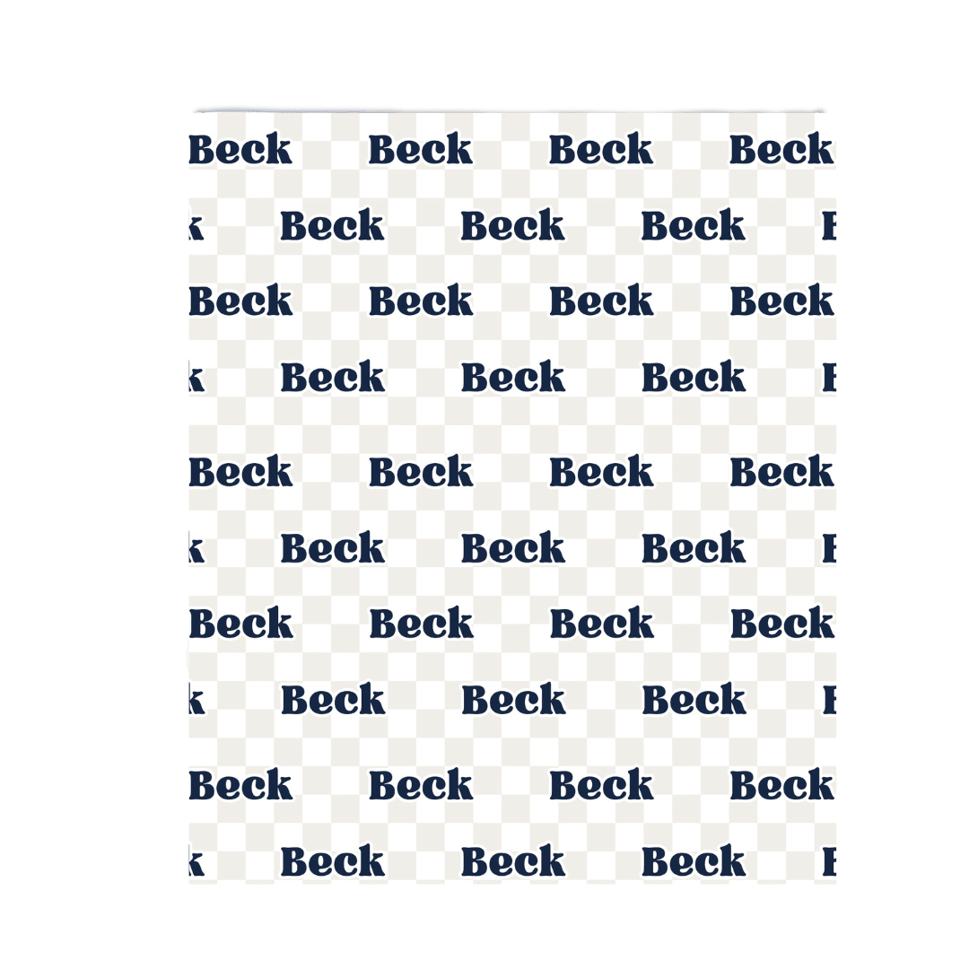 CHECKERED NAME PERSONALIZED BLANKET- DESIGN 1