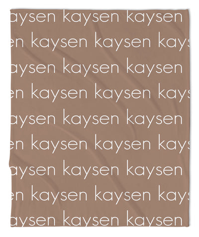 PERSONALIZED NAME BLANKET - LIGHT (COZY CAFE COLOR OPTIONS)