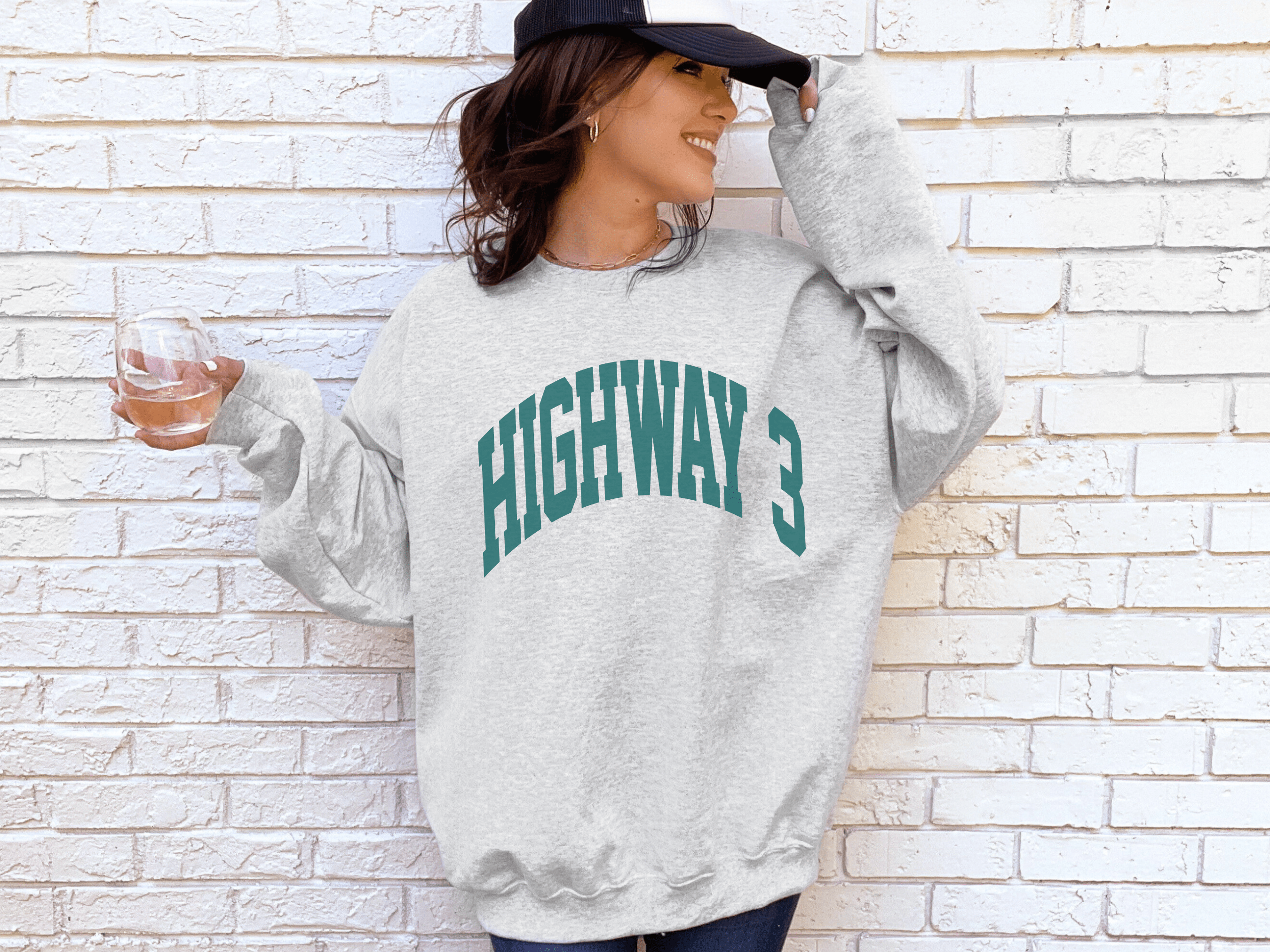 Highway 3 Logo Crewneck Sweatshirt Highway 3 Logo Crewneck Sweatshirt